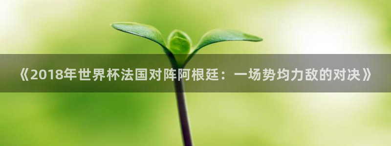 2026年世界杯直播平台：《2018年世界杯法国对阵阿根廷：一场势均力敌的对决》